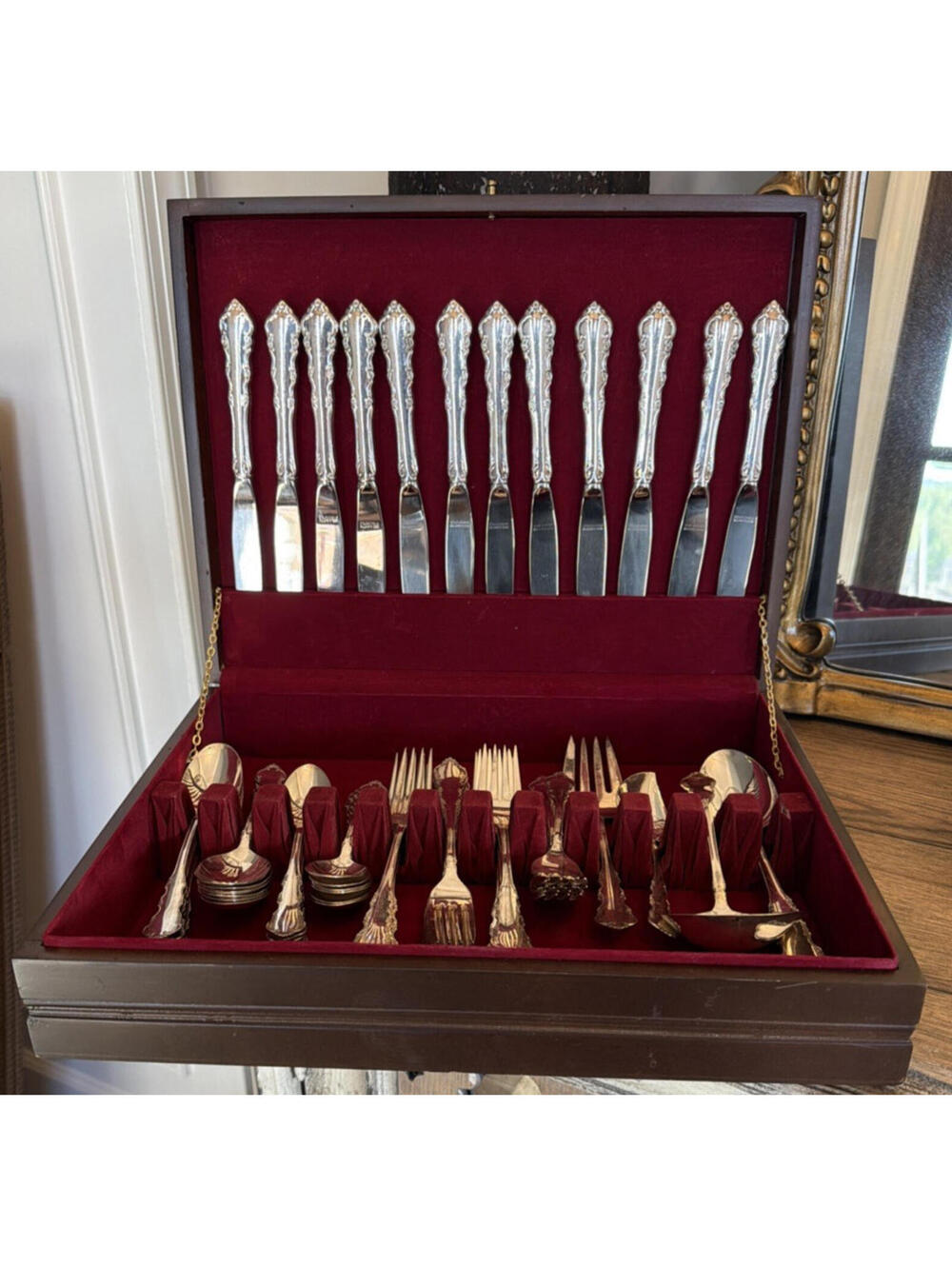 Reed & Barton Dresden Rose Flatware Set – Service for 12 - 65 Pieces w/ Chest
